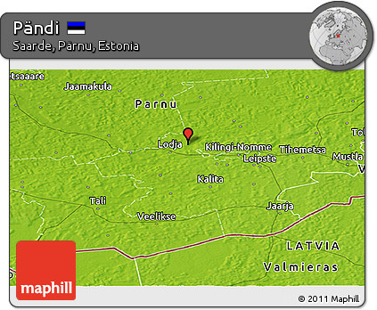 Physical Panoramic Map of Pändi