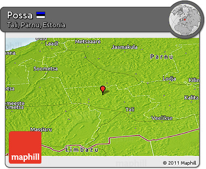 Physical Panoramic Map of Possa