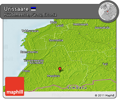 Physical Panoramic Map of Urissaare