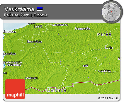 Physical Panoramic Map of Vaskrääma