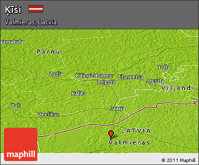 Physical Panoramic Map of Ķīši