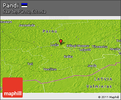 Physical Panoramic Map of Pändi