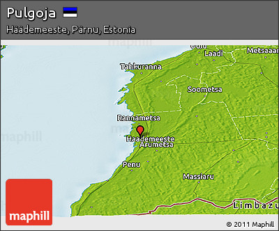 Physical Panoramic Map of Pulgoja