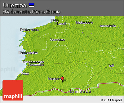 Physical Panoramic Map of Uuemaa