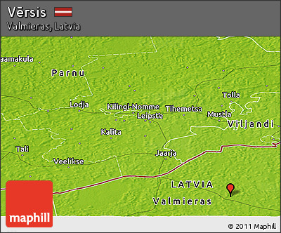 Physical Panoramic Map of Vērsis