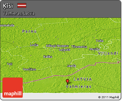 Physical Panoramic Map of Ķīši