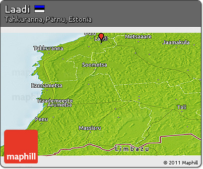 Physical Panoramic Map of Laadi