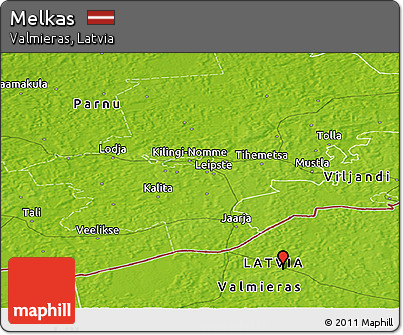 Physical Panoramic Map of Melkas