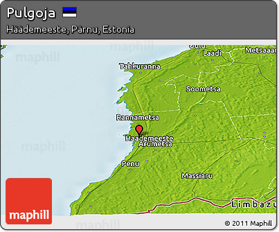 Physical Panoramic Map of Pulgoja
