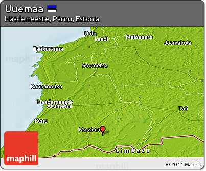 Physical Panoramic Map of Uuemaa