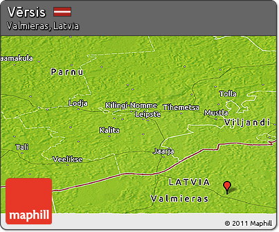 Physical Panoramic Map of Vērsis