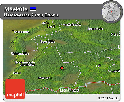 Satellite Panoramic Map of Mäeküla