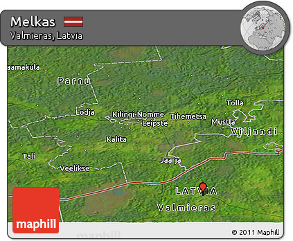 Satellite Panoramic Map of Melkas