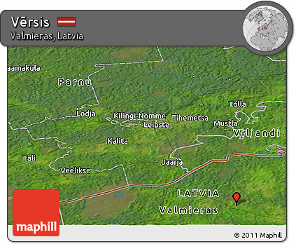 Satellite Panoramic Map of Vērsis