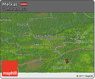 Satellite Panoramic Map of Melkas