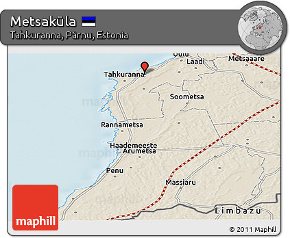 Shaded Relief Panoramic Map of Metsaküla