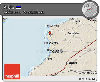 Shaded Relief Panoramic Map of Pikla