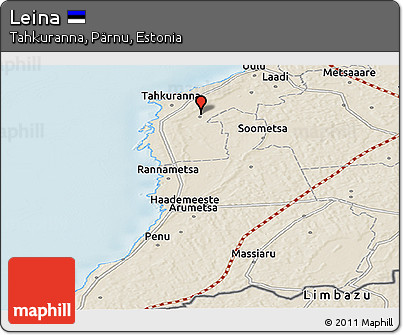 Shaded Relief Panoramic Map of Leina