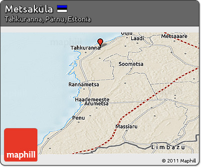 Shaded Relief Panoramic Map of Metsaküla