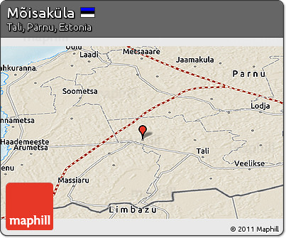 Shaded Relief Panoramic Map of Mõisaküla