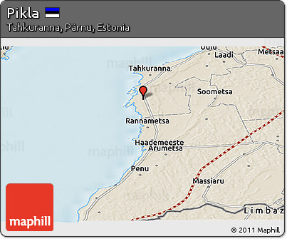 Shaded Relief Panoramic Map of Pikla