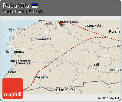 Shaded Relief Panoramic Map of Rabaküla