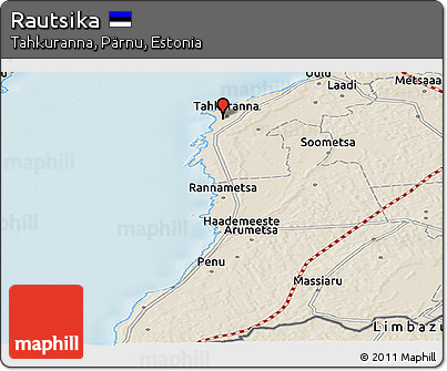 Shaded Relief Panoramic Map of Rautsika