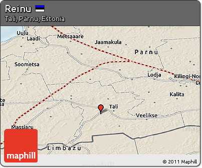 Shaded Relief Panoramic Map of Reinu