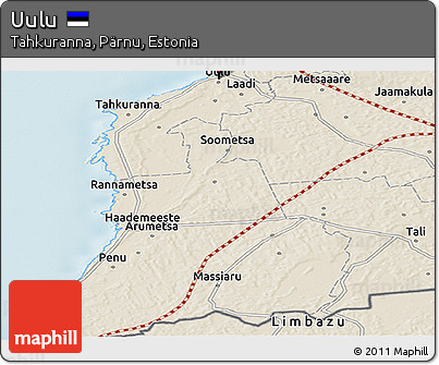 Shaded Relief Panoramic Map of Uulu