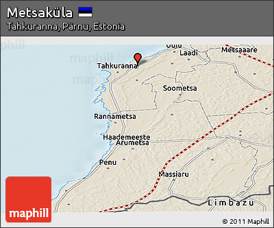 Shaded Relief Panoramic Map of Metsaküla