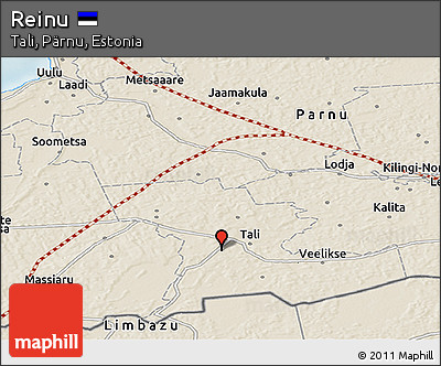 Shaded Relief Panoramic Map of Reinu