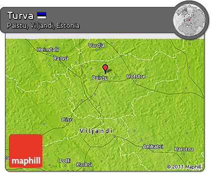 Physical 3D Map of Turva