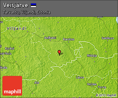 Physical 3D Map of Veisjärve