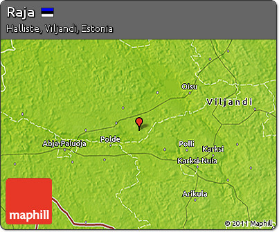 Physical 3D Map of Raja