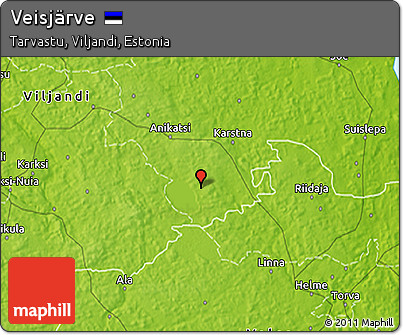 Physical 3D Map of Veisjärve