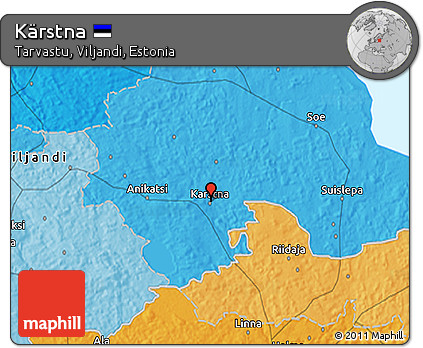 Political 3D Map of Kärstna