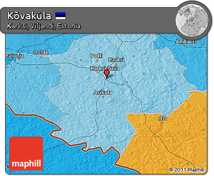 Political 3D Map of Kõvaküla