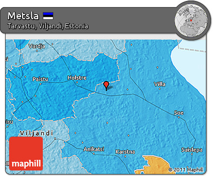 Political 3D Map of Metsla