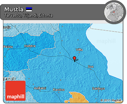 Political 3D Map of Mustla