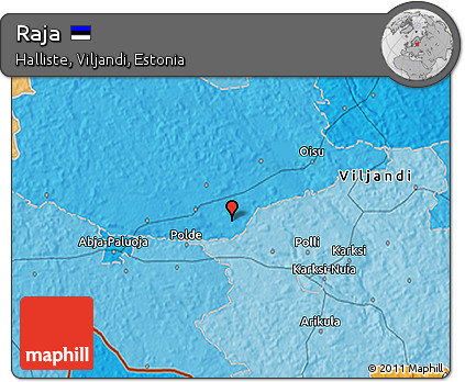 Political 3D Map of Raja