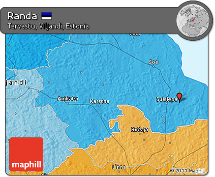 Political 3D Map of Randa