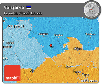 Political 3D Map of Veisjärve