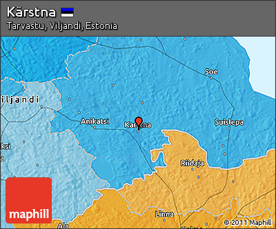 Political 3D Map of Kärstna
