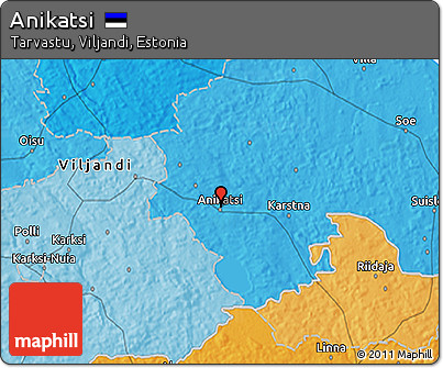 Political 3D Map of Anikatsi