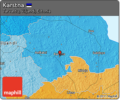 Political 3D Map of Kärstna