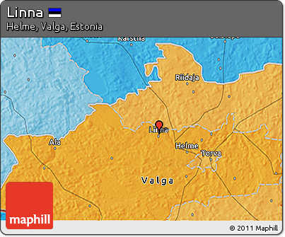 Political 3D Map of Linna