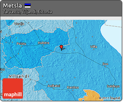 Political 3D Map of Metsla