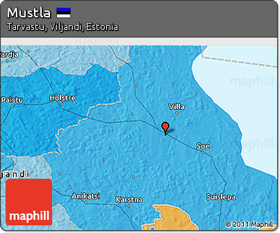 Political 3D Map of Mustla