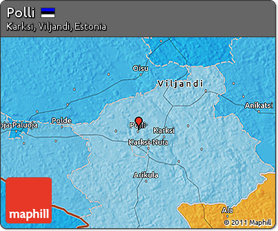 Political 3D Map of Polli