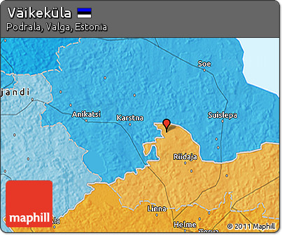 Political 3D Map of Väikeküla